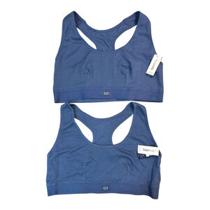 Lot of 2 - GAP BODY Cotton Rib Racerback Bralette Blue Size Medium
